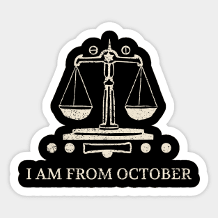 Born in October – Libra Zodiac Design Sticker